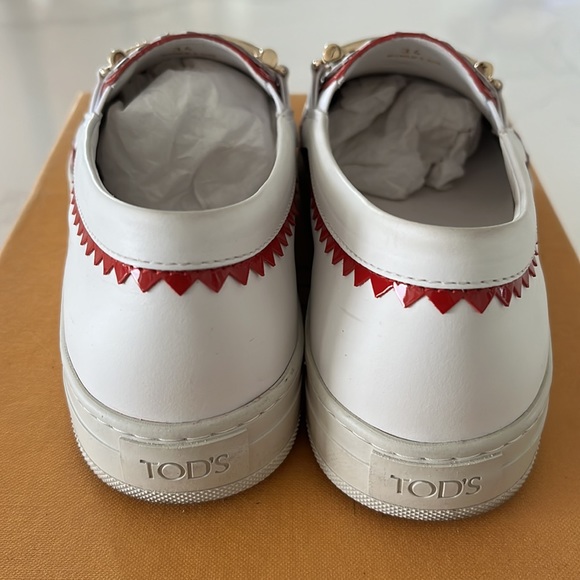 TOD’S SIZE 34 SPORT BIANCO RUBINO SLIP-ON - Picture 6 of 11